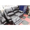 Image 2 : 5068-SNL BLACK LEATHER RECLINING SOFA W LOVE SEAT