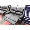 Image 3 : 5068-SNL BLACK LEATHER RECLINING SOFA W LOVE SEAT