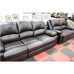 5068-SNL BLACK LEATHER RECLINING SOFA W LOVE SEAT