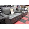 Image 3 : NEW GREY LEATHERETTE SOFA W LOVE SEAT
