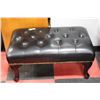 Image 1 : BLACK LEATHER OTTOMAN / BENCH