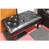 Image 2 : BLACK LEATHER OTTOMAN / BENCH