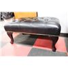 Image 3 : BLACK LEATHER OTTOMAN / BENCH