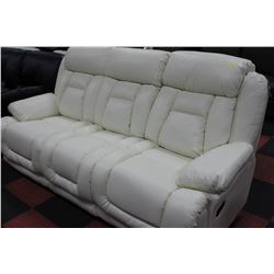 WHITE LEATHER RECLINING SOFA