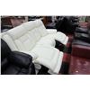 Image 3 : WHITE LEATHER RECLINING SOFA