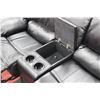 Image 3 : BLACK LEATHER RECLINING CONSOLE LOVE SEAT