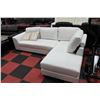 Image 3 : WHITE LEATHERETTE 'L' SHAPED SECTIONAL