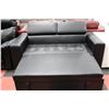 Image 1 : BLACK LEATHER PULL OUT LOVE SEAT