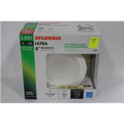 SYLVANIA 9 WATT=50 WATT 4" LED RECESSED LIGHT KIT