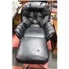 Image 1 : ESTATE BLACK LEATHERETTE CHAIR W OTTOMAN