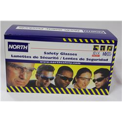 CASE OF 10 NORTH SAFETY GLASSES