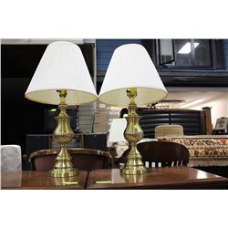 PAIR OF ESTATE BRASS LAMPS