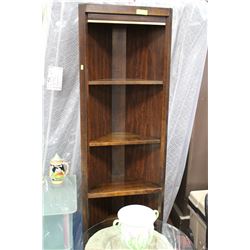 DARK SOLID WOOD CORNER SHELF