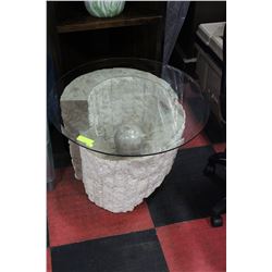 MARBLE AND GLASS TABLE