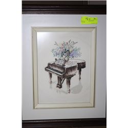 ESTATE PIANO NEEDLEPOINT PICTURE