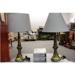PAIR OF BRASS LAMPS