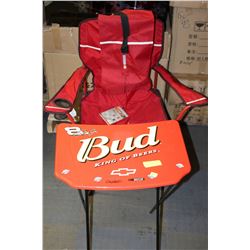 BUD BEER FOLDING STAND AND CHAIR