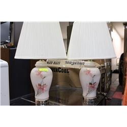 PAIR OF ESTATE FLORAL LAMPS