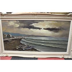 ESTATE OCEAN SCENE OIL ON CANVAS