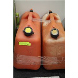 SET OF 2- 20 LTR RED JERRY CANS