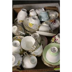 FLAT OF ENGLISH CUPS AND SAUCERS ON CHOICE