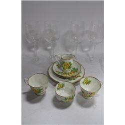 FLAT OF ENGLISH CUPS AND SAUCERS ON CHOICE