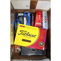 BOX OF ASSORTED GOLF BALLS ON CHOICE