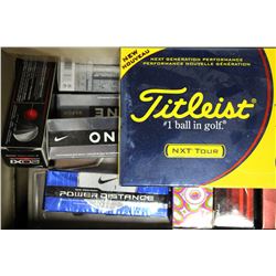 BOX OF ASSORTED GOLF BALLS ON CHOICE