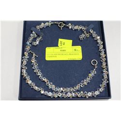 CUT GLASS NECKLACE, BRACELET, EARRINGS