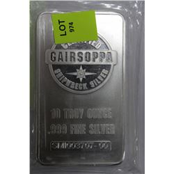 10 OZ SILVER GAIRSOPPA SHIPWRECK SILVER BAR