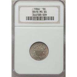1866 US 5-Cent Rays