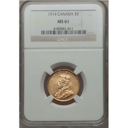 1914 Canada Gold 5 Dollar