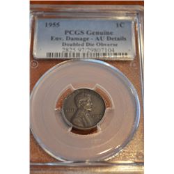 1955 Wheat "Double Die" 1-Cent