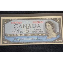 1954 $5 Canada Note - Devils Face - CUNC-GUNC
