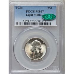 1934 US 25-Cent (Light Motto) MS-67!!