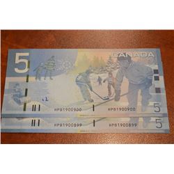 2006 $5 BC-67b-I, Lot of 2 pcs in sequence!