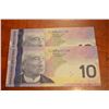 Image 2 : (2) 2009 $10 BC-68a (Radar & Repeater)