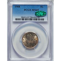 1908 US 5-Cent PCGS MS-65