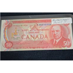 1975 $50 Canada Replacement Note - CUNC-GUNC