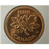 Image 1 : (7) 1959 Canada 1-Cent (Hanging 9)