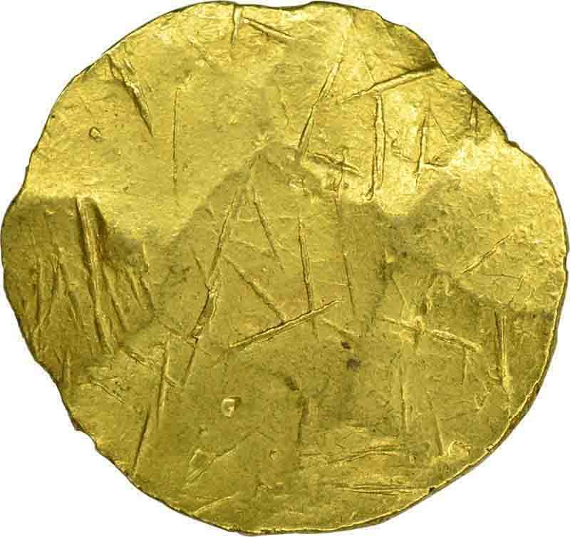 Gold Punch Mark Coin of Chalukya Dynasty.
