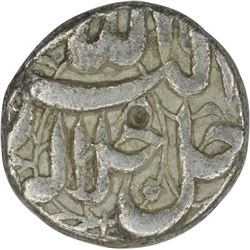 Silver Half Rupee of Akbar of Lahore mint of Di month.