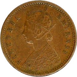 Copper one twelfth anna of Dewas state of narayan Rao with the name of Victoria Empress.