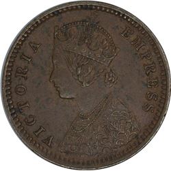 Copper one twelth Anna of Dhar state of Anand Rao III with the name of Victoria Empress.