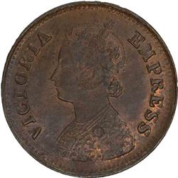 Copper half pice of Dhar state of Anand Rao III with the name of Victoria Empress.