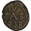 Image 2 : Copper Four Cash of India Danish Tranquebar of Frederik VI.