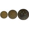 Image 2 : Copper Set of Three Coins of Madras Presidency of differerent denominations.