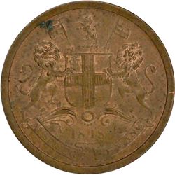 Copper One Twelfth Anna of East India Company of Bombay Mint of 1848.