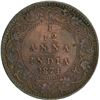 Image 1 : Copper one Twelfth Anna of Victoria Queen of Calcutta Mint of 1874.