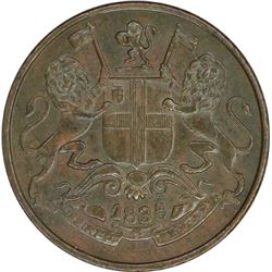 Copper One Quarter Anna of East India Company of Calcutta Mint of 1835.